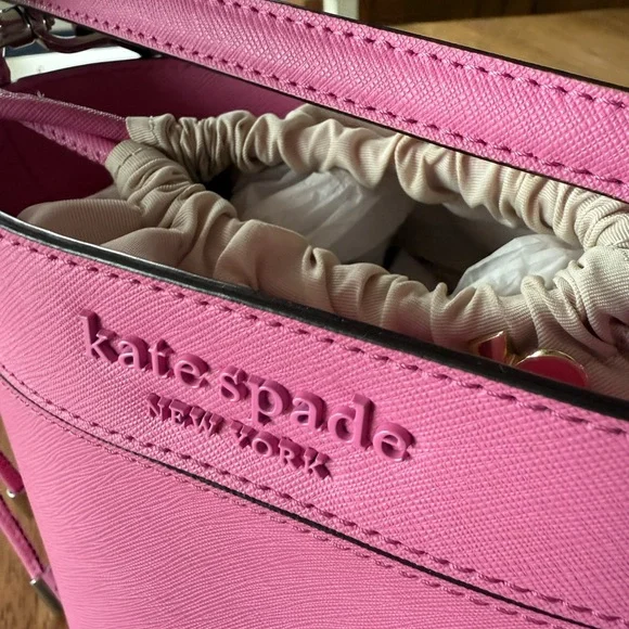 Kate Spade Bright Peony Top Handle Crossbody Bucket Bag - Picture 5 of 8